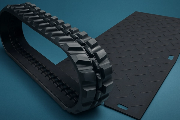 Gumijas kāpurķēdes un aizsargplāksnes